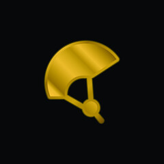 Bike gold plated metalic icon or logo vector