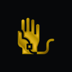 Blood Transfusion gold plated metalic icon or logo vector