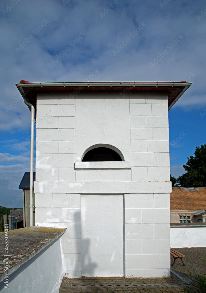 Wall mural general view and architectural details of the built in 1840 together with the belfry. classicist cat