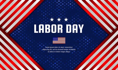 Labor day background design with US flag. It is suitable for banner, poster, website, advertising, etc. Vector illustration