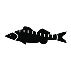 Fish icon vector. Seafood illustration sign. food symbol or logo.
