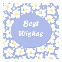 Vector floral design. Template for card, poster, flyer, home decor and other use. Cute hand drawn flowers. Flat vector illustration