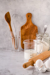Bakery  ingredients -flour, eggs, milk.