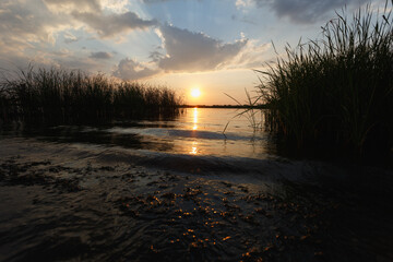 Summer sunset on the river