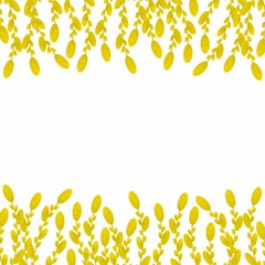 Frame made of yellow branches. Template isolated on a white background for invitations, advertising, design.