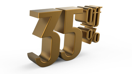 Fototapeta premium 3d number 35 golden background 3d