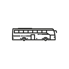 Bus vector outline style black filled icon isolated on transparent background
