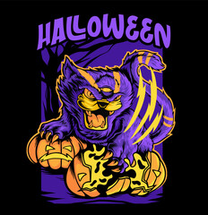 Halloween. Vector t-shirt template. Halloween t-shirt template