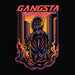Gangsta Gorilla in the Night City, Gorilla T-shirt