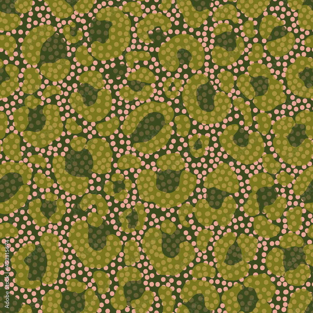 Poster animal print with dotted background vector seamless repeat pattern print background