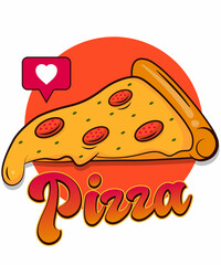 illustration of pizza with cheese