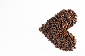 Coffee beans on a white background