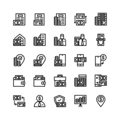 money payment fund marketing line icon, finance and economy symbol design, editable stroke