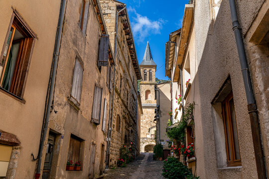 Village of Florac-Trois-Rivi&egrave;res, Loz&egrave;re, Massif Central, France