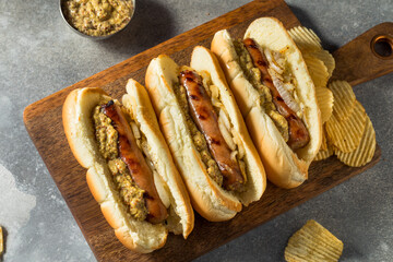 Homemade German Bratwurst Sandwich