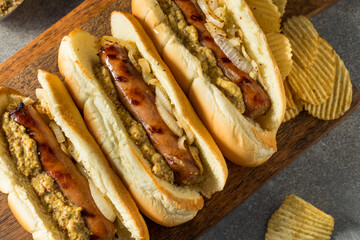 Homemade German Bratwurst Sandwich