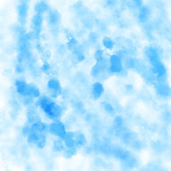 Abstract blue ink painted background, sky and clouds concept