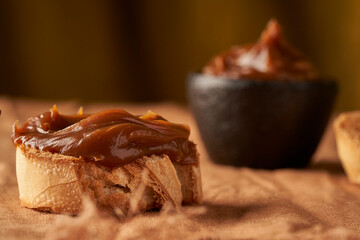 toasted bread with dulce de leche