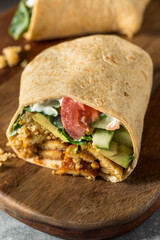 Healthy Vegan Tempeh Veggie Wrap