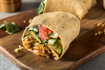 Healthy Vegan Tempeh Veggie Wrap