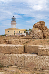 Lighthouse in Capo Colonna near Crotone, Calabria, Italy