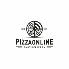 Rustic Retro Vintage Pizza or Pizzeria logo design and Signal logo.