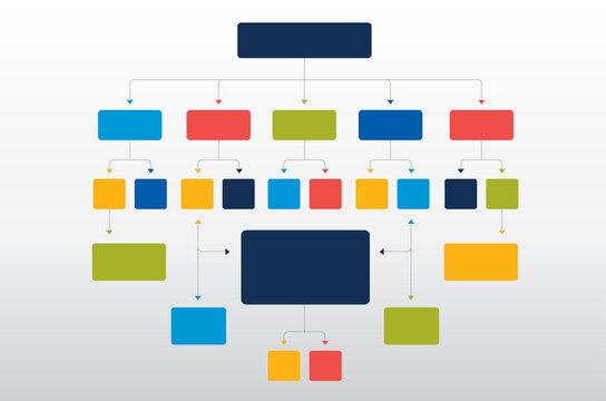 Infographics flowchart. Colored shadows scheme.