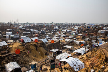 A huge fire swept through a Rohingya refugee camp in southern Bangladesh, destroying thousands of...