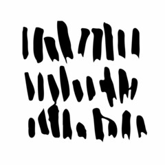 Vector Abstract Brush Hand Drawn Texture in Black Color Sketch Simple Pattern isolated on White Background Stroke Shape