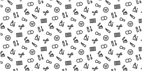 Makeup icon pattern background for website or wrapping paper (Monotone version)