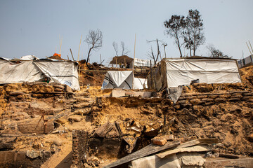 A huge fire swept through a Rohingya refugee camp in southern Bangladesh, destroying thousands of...