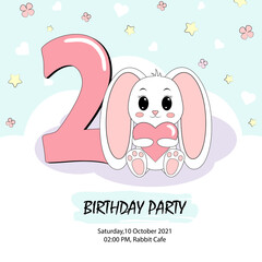 vector drawing of children's party or birthday invitation