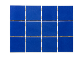 Group of simple dark blue tiles, isolated