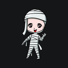 Cute Halloween Mummy Cartoon