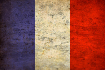 French flag with rustic effect