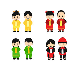 Flat Chinese day character illustration, vector design
