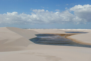 Lencois Maranhenses national park, Brazil. Dunes and lagoons, paradise tourist destination