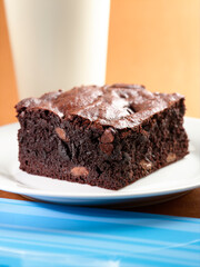 Brownie and milk