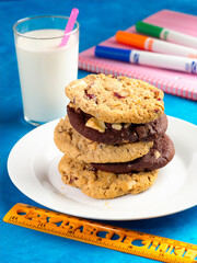 afterschool snack cookies and milk