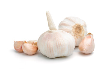Garlic isolated on white background.