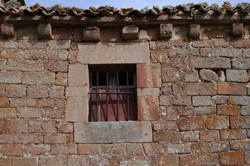 Old metal window in an old house