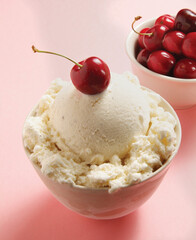 Vanilla Ice Cream with Cherries
