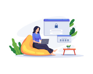 Secure login and sign up concept illustration