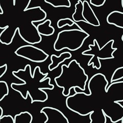 seamless pattern with leaves and flowers