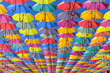 Fototapeta na wymiar Colorful Umbrella Decoration 