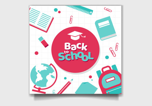 Back to School Social Media background Design - Powered by Adobe