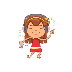 Girl dancing listening to music