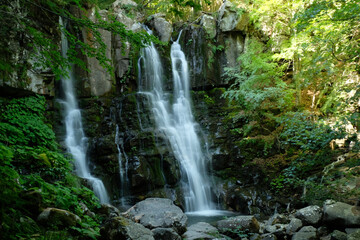 Dardagna waterfalls in summer time