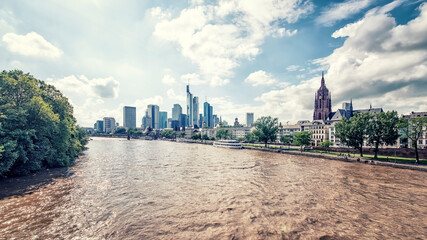 Fototapeta premium The business district in Frankfurt, Germany