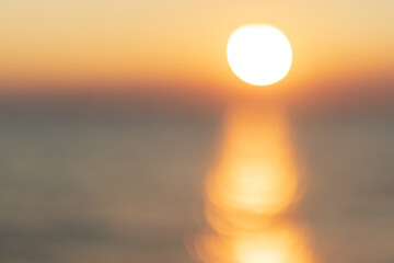 sunset bokeh in the sea